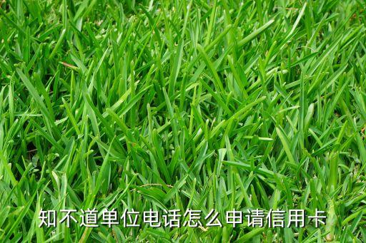 知不道單位電話怎么申請(qǐng)信用卡