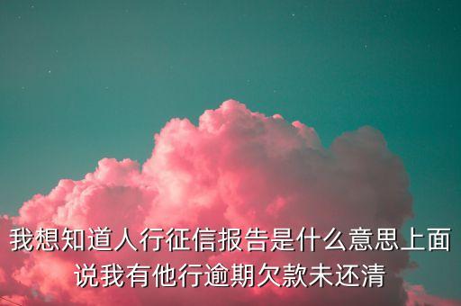 我想知道人行征信報(bào)告是什么意思上面說我有他行逾期欠款未還清