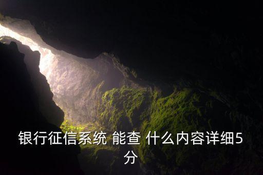 銀行征信系統(tǒng) 能查 什么內(nèi)容詳細5分