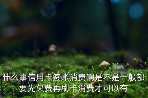 什么事信用卡簽賬消費啊是不是一般都要先欠費再刷卡消費才可以有