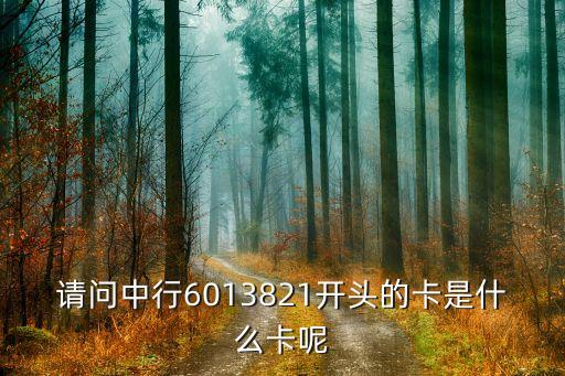 中行0202什么卡，請問中行6013821開頭的卡是什么卡呢
