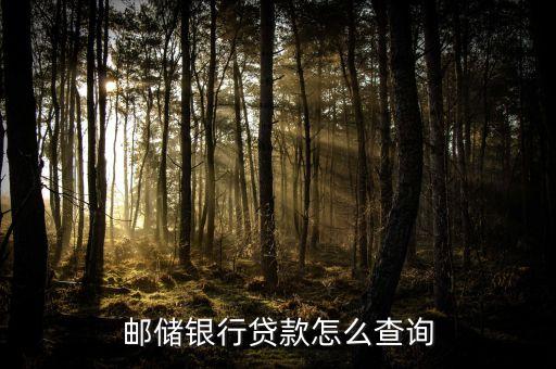 郵儲銀行貸款怎么查詢