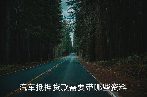 汽車抵押貸款需要帶哪些資料