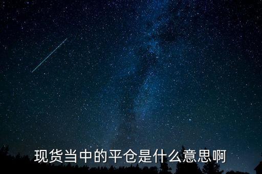 現(xiàn)貨建倉平倉什么意思，現(xiàn)貨平倉什么意思說通俗點