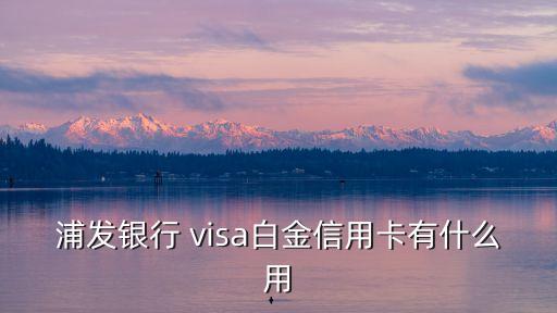浦發(fā)銀行 visa白金信用卡有什么用