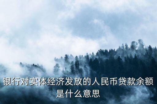 銀行對(duì)實(shí)體經(jīng)濟(jì)發(fā)放的人民幣貸款余額是什么意思