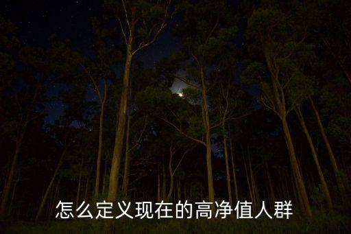 怎么定義現(xiàn)在的高凈值人群