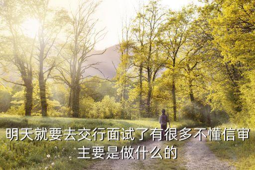 明天就要去交行面試了有很多不懂信審主要是做什么的