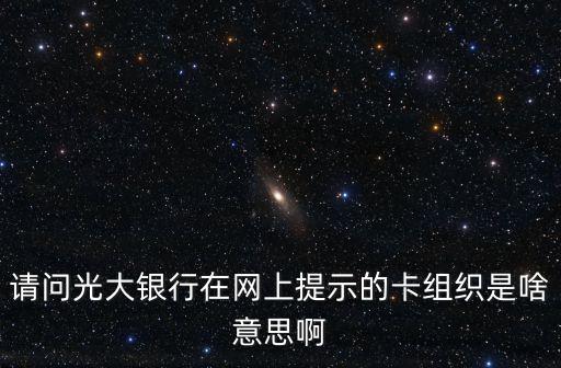 請問光大銀行在網(wǎng)上提示的卡組織是啥意思啊