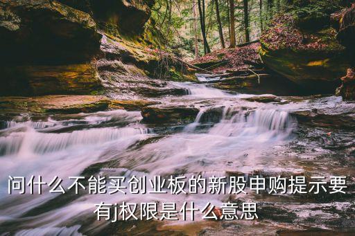 問什么不能買創(chuàng)業(yè)板的新股申購提示要有j權(quán)限是什么意思