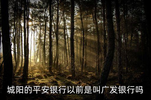 城陽的平安銀行以前是叫廣發(fā)銀行嗎