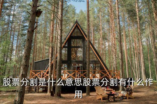 股票分割是什么意思股票分割有什么作用