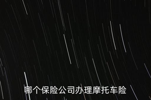 哪個保險公司辦理摩托車險