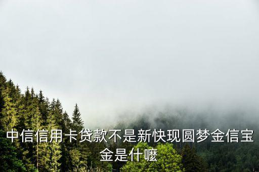 中信信用卡貸款不是新快現(xiàn)圓夢金信寶金是什嚒