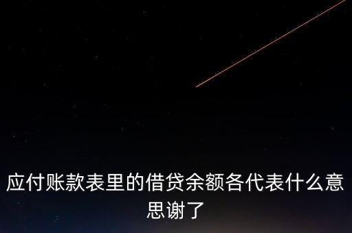 應(yīng)付賬款表里的借貸余額各代表什么意思謝了