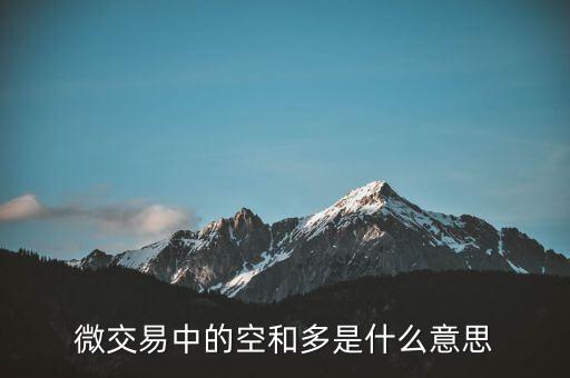 股票空多是什么意思是什么，微交易中的空和多是什么意思