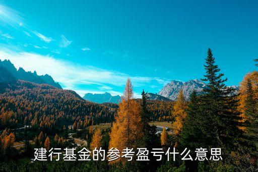 建行基金的參考盈虧什么意思