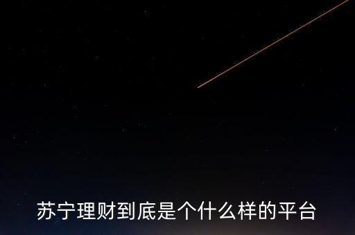 蘇寧理財?shù)降资莻€什么樣的平臺