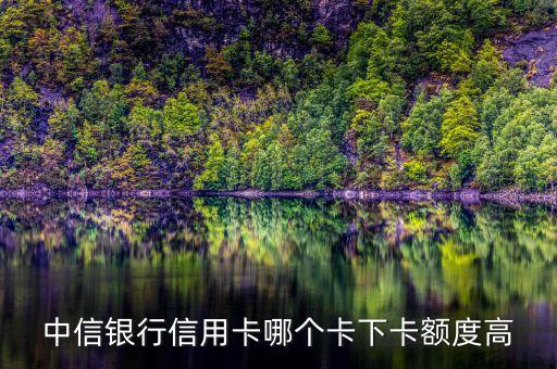 中信銀行什么信用卡額度高，誰(shuí)有中信銀行信用卡額度高的麻煩推薦一下