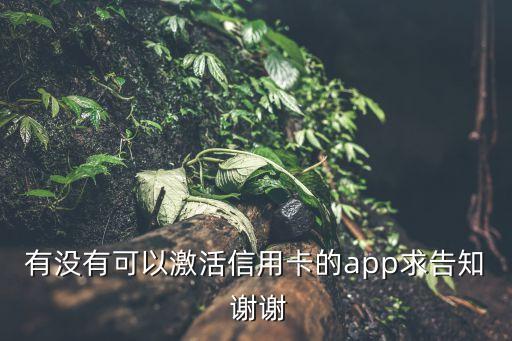 有沒有可以激活信用卡的app求告知 謝謝