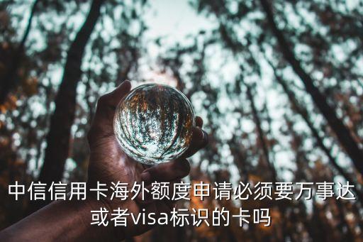 中信的海外額度是什么，中信信用卡海外額度申請必須要萬事達(dá)或者visa標(biāo)識的卡嗎