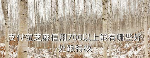 支付寶芝麻信用700以上能有哪些好處跟特權(quán)