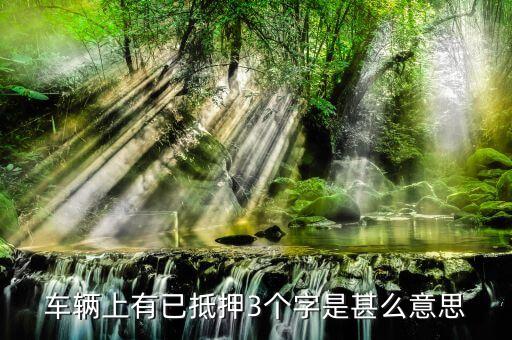 車輛上有已抵押3個字是甚么意思