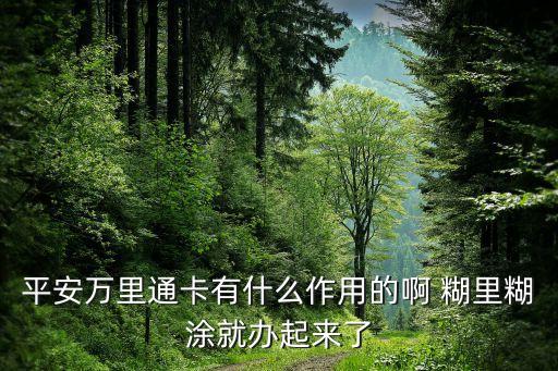 平安萬里通卡有什么作用的啊 糊里糊涂就辦起來了