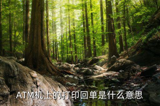 ATM機上的打印回單是什么意思
