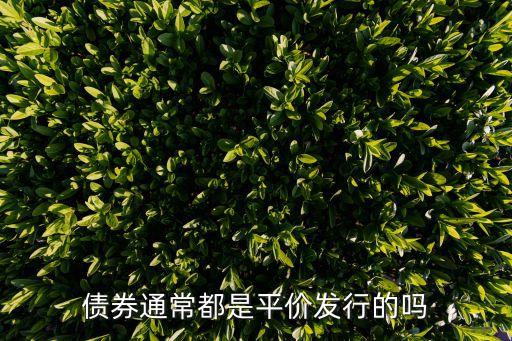 債券通常都是平價(jià)發(fā)行的嗎