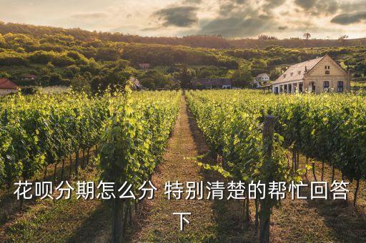 花唄分期怎么分 特別清楚的幫忙回答下