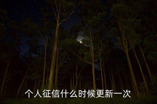 個人征信什么時候更新一次