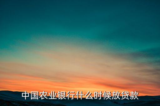 中國農(nóng)業(yè)銀行什么時候放貸款
