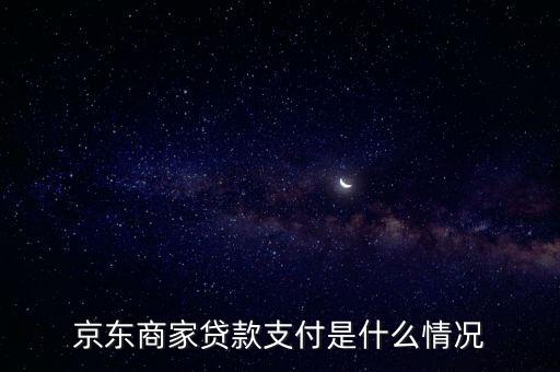 商家貸款是什么情況，京東商家貸款支付是什么情況