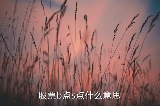 股票b點s點什么意思