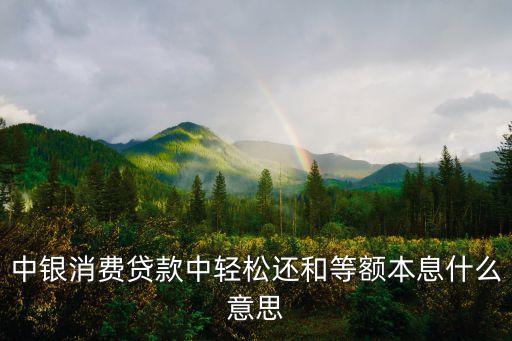中銀消費(fèi)貸款中輕松還和等額本息什么意思