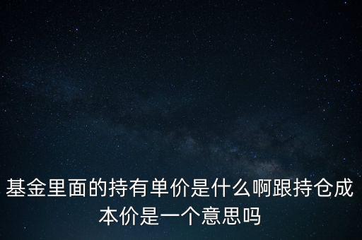 什么是持有單價(jià) 基金，基金定投里有個(gè)持有單價(jià)和最新凈值兩者有什么關(guān)系每次定投扣款