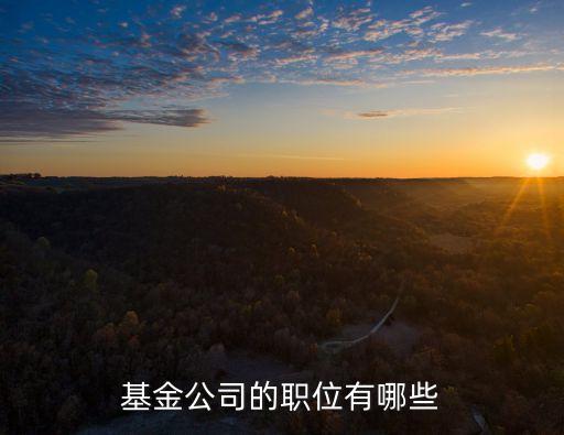 基金公司的職位有哪些