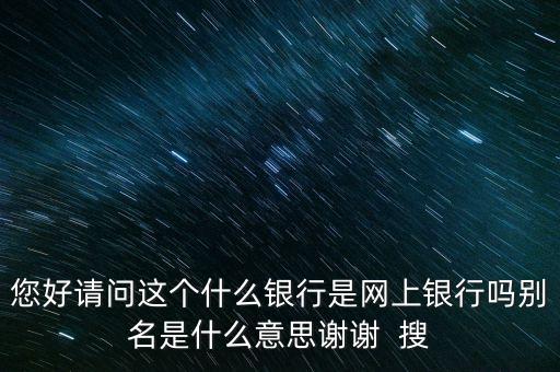 您好請(qǐng)問(wèn)這個(gè)什么銀行是網(wǎng)上銀行嗎別名是什么意思謝謝  搜
