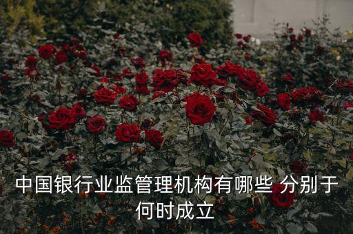 銀監(jiān)會是什么時候成立的，中國銀行業(yè)監(jiān)管理機構(gòu)有哪些 分別于何時成立