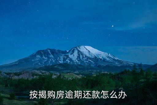 按揭購房逾期還款怎么辦