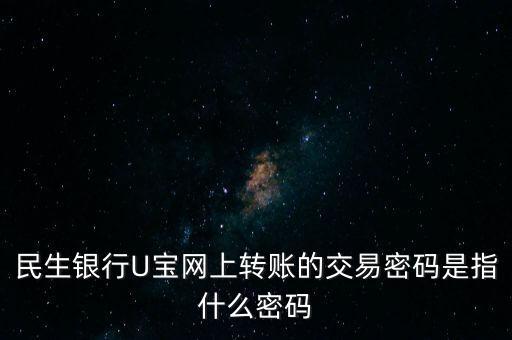 民生銀行U寶網(wǎng)上轉(zhuǎn)賬的交易密碼是指什么密碼