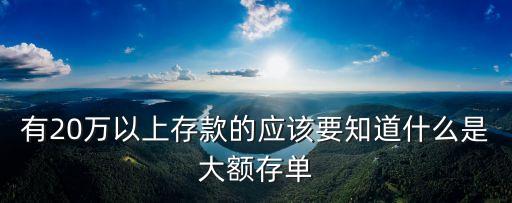 有20萬以上存款的應(yīng)該要知道什么是大額存單