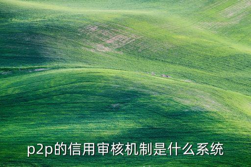 p2p的信用審核機(jī)制是什么系統(tǒng)