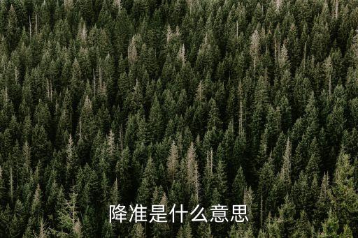 降準是什么意思