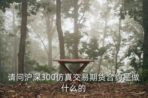 請(qǐng)問(wèn)滬深300仿真交易期貨合約是做什么的