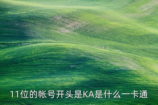 ka賬戶是什么賬戶，11位的帳號開頭是KA是什么一卡通