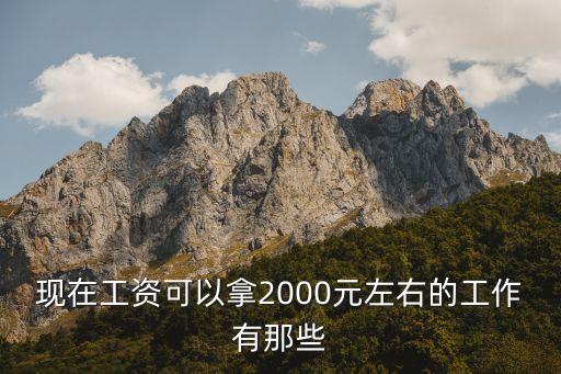 現(xiàn)在工資可以拿2000元左右的工作有那些