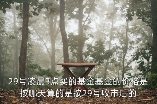 晚上買(mǎi)的基金按什么時(shí)候的價(jià)格，29號(hào)凌晨3點(diǎn)買(mǎi)的基金基金的價(jià)格是按哪天算的是按29號(hào)收市后的