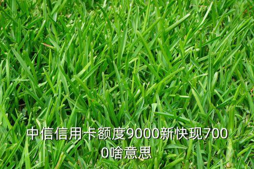 中信信用卡額度9000新快現(xiàn)7000啥意思